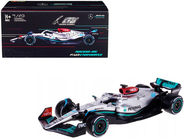 Mercedes-AMG F1 W13 E Performance #63 George Russell "F1 Formula One World Championship" (2022) with Display Case 1/43 Diecast Model Car by Bburago