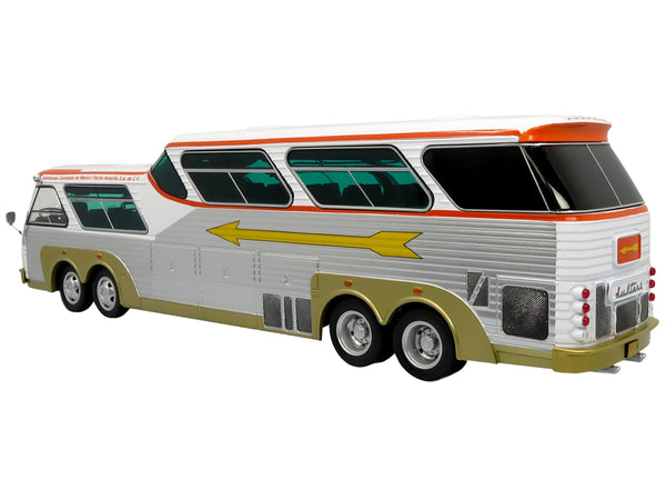 Sultana TM 44-18 SP Panoramico Coach Bus "Flecha Amarilla" White and Orange with Silver Sides "The Bus & Motorcoach Collection" 1/43 Diecast Model by Iconic Replicas