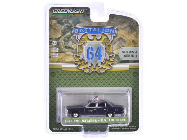 1972 AMC Matador "United States Air Force" Dark Blue "Battalion 64" Series 4 1/64 Diecast Model Car by Greenlight