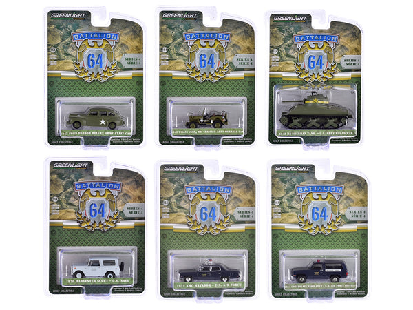 "Battalion 64" Set of 6 pieces Series 4 1/64 Diecast Models by Greenlight