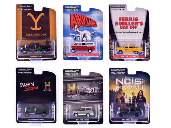 "Hollywood Series" Set of 6 pieces Release 42 1/64 Diecast Model Cars by Greenlight