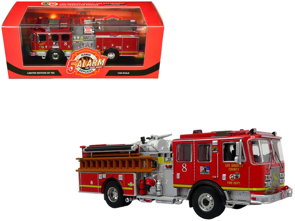 KME Predator Fire Engine #8 "Los Angeles County Fire Department" Red "5 Alarm" Series Limited Edition to 750 pieces Worldwide 1/64 Diecast Model by Iconic Replicas