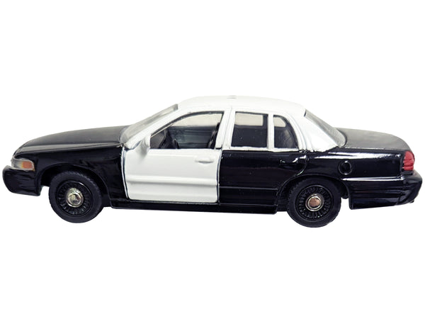 Ford Crown Victoria Police Interceptor Black and White 1/43 Diecast Model Car by Motormax