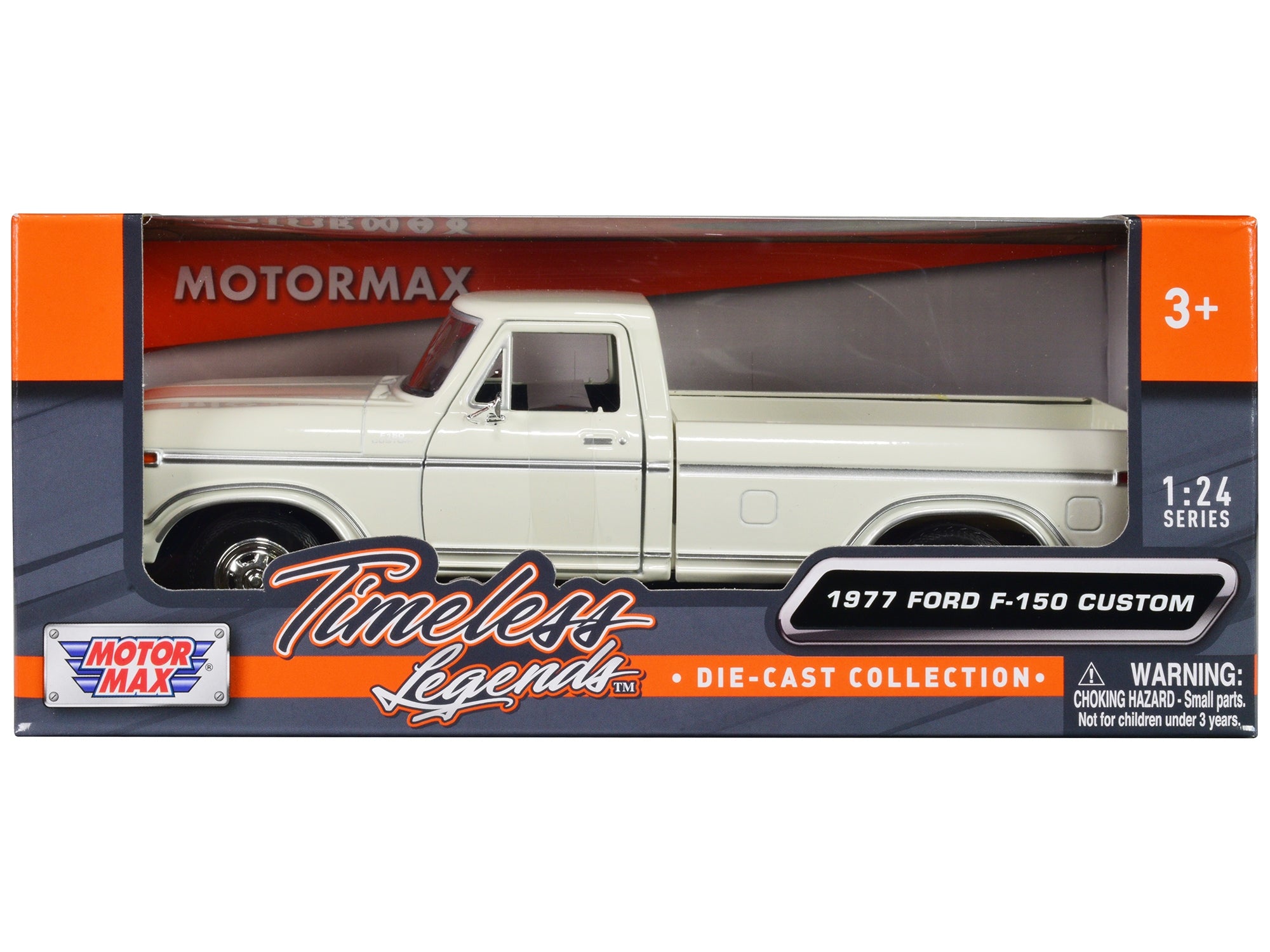 1977 Ford F-150 Custom Pickup Truck White "Timeless Legends" Series 1/24 Diecast Model Car by Motormax