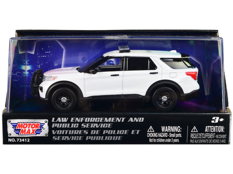 2022 Ford Police Interceptor Utility Plain White "Law Enforcement and Public Service" Series 1/43 Diecast Model Car by Motormax