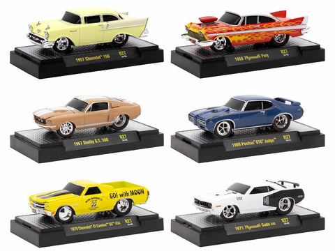 "Ground Pounders" 6 Cars Set Release 27 IN DISPLAY CASES Limited Edition 1/64 Diecast Model Cars by M2 Machines