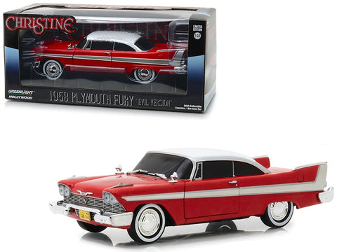 1958 Plymouth Fury Red "Evil Version" (with Blacked Out Windows) "Christine" (1983) Movie 1/24 Diecast Model Car by Greenlight
