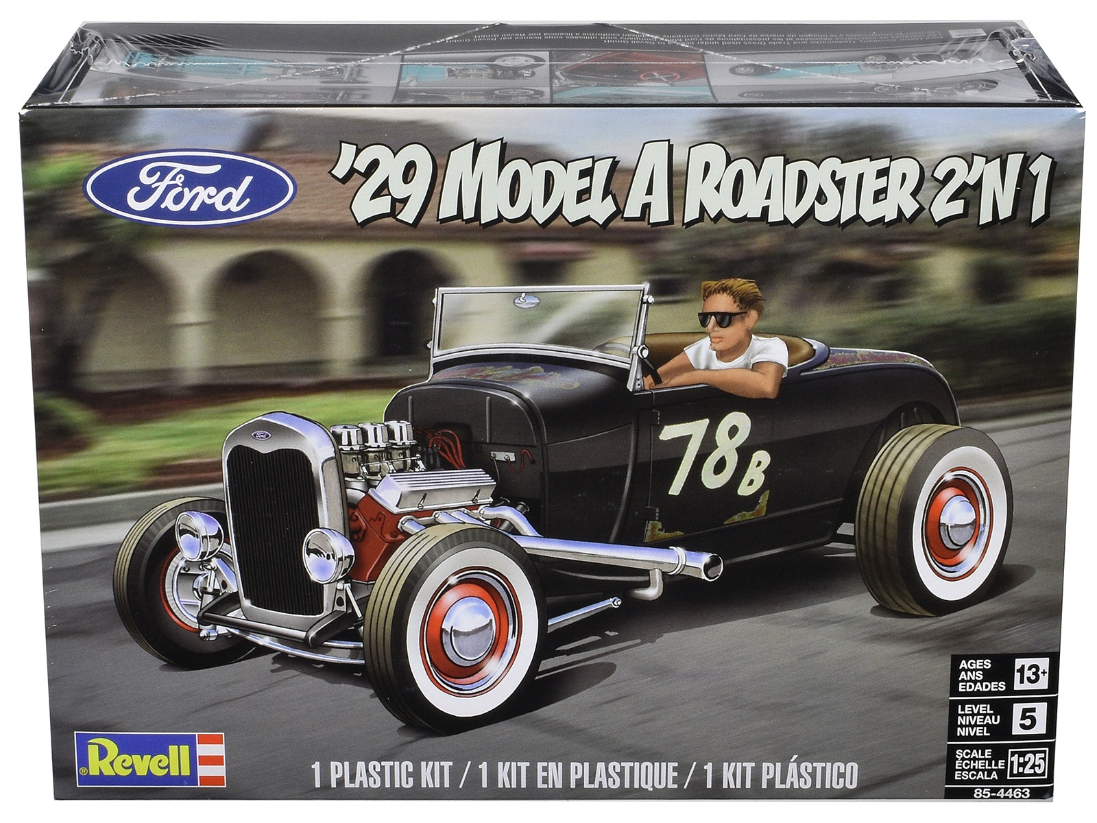 Level 5 Model Kit 1929 Ford Model A Roadster 2-in-1 Kit 1/25 Scale Model by Revell