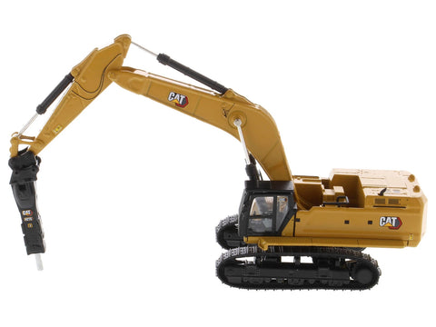 CAT Caterpillar 395 Next-Generation Hydraulic Excavator (General Purpose Version) Yellow with Additional Tools "High Line Series" 1/87 (HO) Diecast Model by Diecast Masters