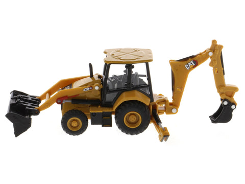 CAT Caterpillar 420 XE Backhoe Loader with Work Tools Yellow 1/64 Diecast Model by Diecast Masters