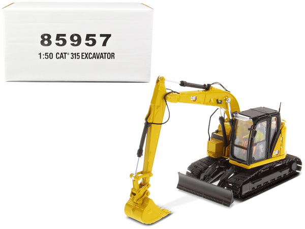 CAT Caterpillar 315 Track Type Hydraulic Excavator Yellow with Operator "High Line" Series 1/50 Diecast Model by Diecast Masters