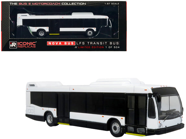 Nova Bus LFSd Transit Bus Plain White Limited Edition to 504 pieces Worldwide "The Bus and Motorcoach Collection" 1/87 (HO) Diecast Model by Iconic Replicas