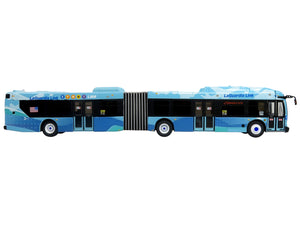 New Flyer Xcelsior XD60 Articulated Bus "MTA New York - LaGuardia Link" Blue with Graphics Limited Edition 1/87 (HO) Diecast Model by Iconic Replicas