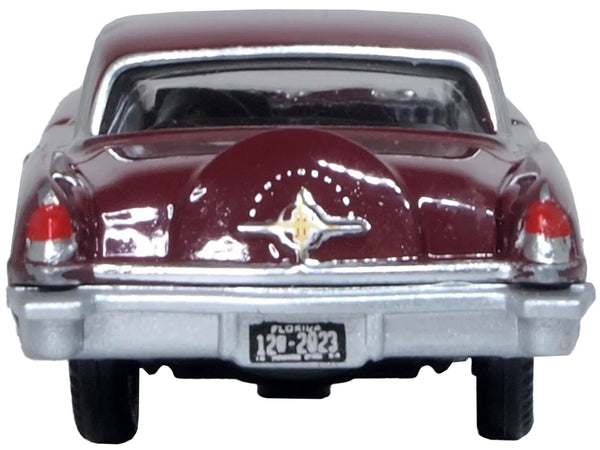 1956 Lincoln Continental Mark II Dark Red 1/87 (HO) Scale Diecast Model Car by Oxford Diecast