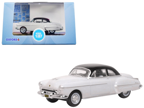 1950 Oldsmobile Rocket 88 Coupe Marol Gray with Black Top 1/87 (HO) Scale Diecast Model Car by Oxford Diecast