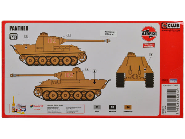 Level 2 Model Kit German Panther Tank 1/76 Plastic Model Kit by Airfix