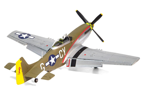 Level 2 Model Kit North American P-51D Mustang Fighter Aircraft with 2 Scheme Options 1/48 Plastic Model Kit by Airfix