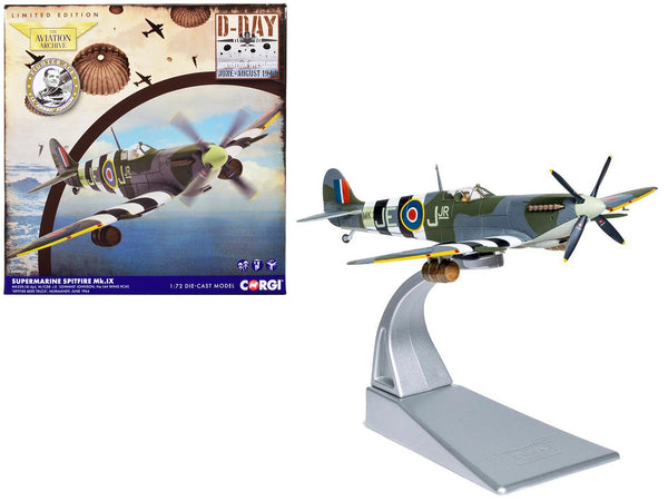 Supermarine Spitfire Mk.IX Fighter Aircraft with Commander J.E. "Johnnie" Johnson Figure 144 Wing RCAF "Spitfire Beer Truck" "D-Day Operation Overlord" Normandy (June 1944) "The Aviation Archive" Series 1/72 Diecast Model by Corgi