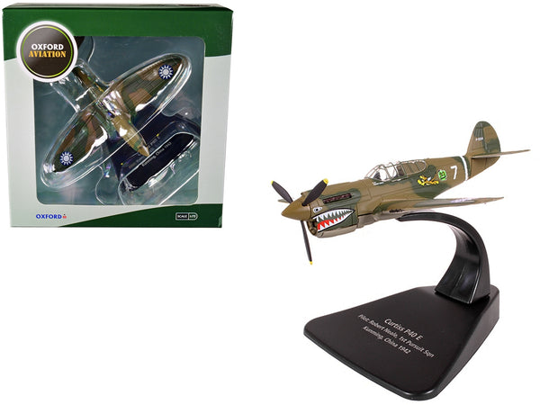Curtiss P40 E Warhawk Fighter Plane Pilot: Robert Neale 1st Pursuit Squadron Kunming China (1944) "Oxford Aviation" Series 1/72 Diecast Model Airplane by Oxford Diecast