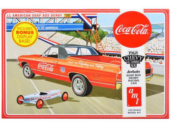 Skill 3 Model Kit 1968 Chevrolet El Camino SS and Soap Box Derby Racing Car 2 in 1 Kit "Coca-Cola" 1/25 Scale Model Car by AMT