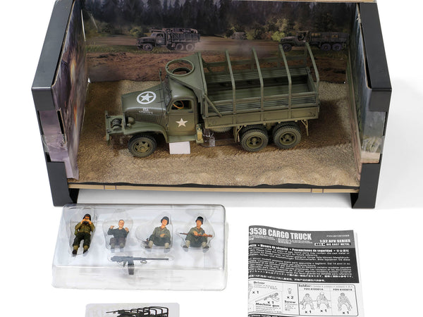 GMC CCKW-353B Cargo Truck "1st Infantry Division Weymouth England World War II" (1945) United States Army with Figures "Armoured Fighting Vehicle" Series 1/32 Diecast Model by Forces of Valor