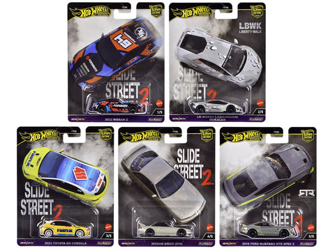 "Slide Street 2" 5 piece Set "Car Culture" 2024 Series H Diecast Model Cars by Hot Wheels