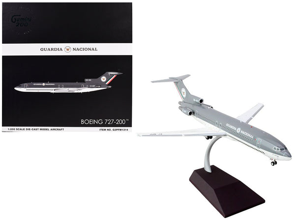 Boeing 727-200 Commercial Aircraft "Guardia Nacional (Mexican National Guard)" (XC-NPF) Gray and White "Gemini 200" Series 1/200 Diecast Model Airplane by GeminiJets