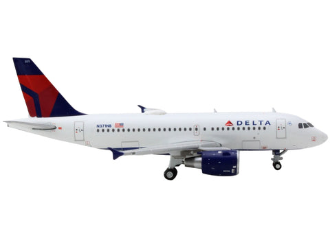 Airbus A319 Commercial Aircraft "Delta Air Lines" White with Blue and Red Tail 1/400 Diecast Model Airplane by GeminiJets