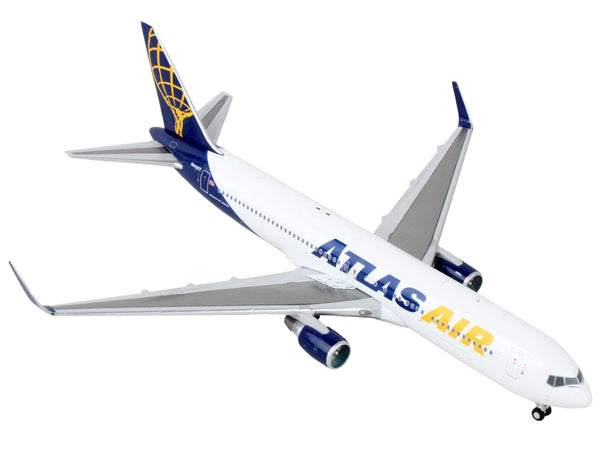 Boeing 767-300ER Commercial Aircraft "Atlas Air" White and Blue 1/400 Diecast Model Airplane by GeminiJets