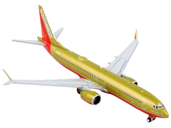 Boeing 737 MAX 8 Commercial Aircraft "Southwest Airlines" Gold with Red Stripes 1/400 Diecast Model Airplane by GeminiJets