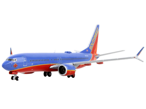 Boeing 737 MAX 8 Commercial Aircraft "Southwest Airlines" Canyon Blue with Red Stripes 1/400 Diecast Model Airplane by GeminiJets