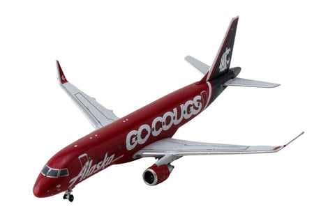 Embraer ERJ-175 Commercial Aircraft "Alaska Airlines/Horizon - Washington State Cougars" (N661QX) Red with Gray Tail 1/400 Diecast Model Airplane by GeminiJets