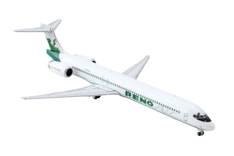 McDonnell Douglas MD-90 Commercial Aircraft "Reno Air" (N905RA) White with Green Tail 1/400 Diecast Model Airplane by GeminiJets