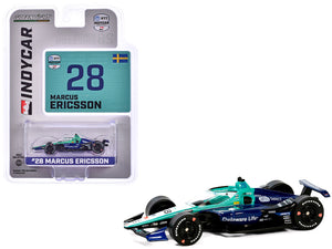 Dallara IndyCar #28 Marcus Ericsson "Delaware Life" Andretti Autosport "NTT IndyCar Series" (2024) 1/64 Diecast Model Car by Greenlight