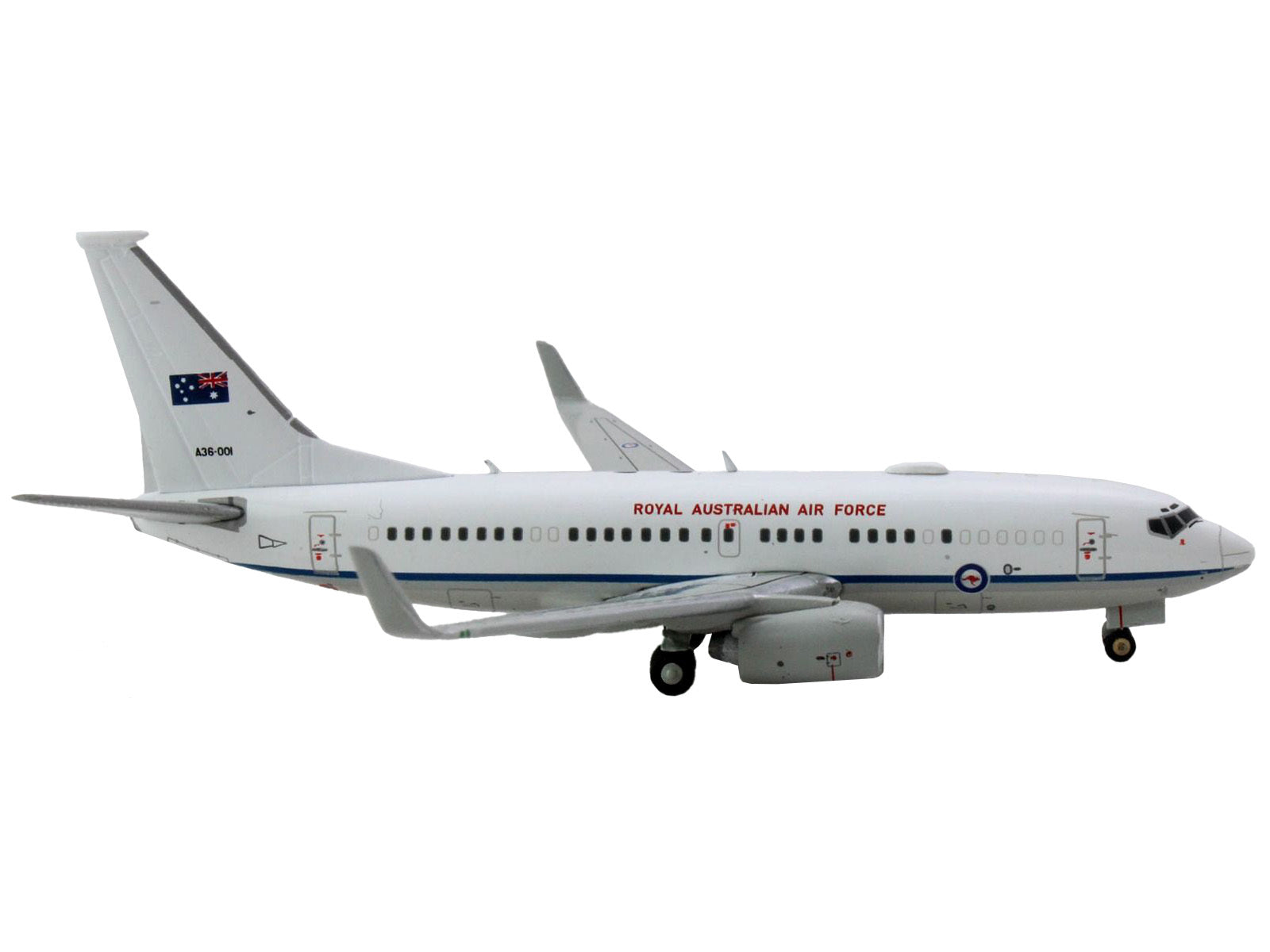 Boeing 737-700 Aircraft "Royal Australian Air Force" (A36-001) White with Blue Stripes "Gemini Macs" Series 1/400 Diecast Model Airplane by GeminiJets