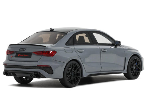 2022 Audi RS 3 Sedan Performance Edition Nargo Gray with Sunroof 1/18 Model Car by GT Spirit