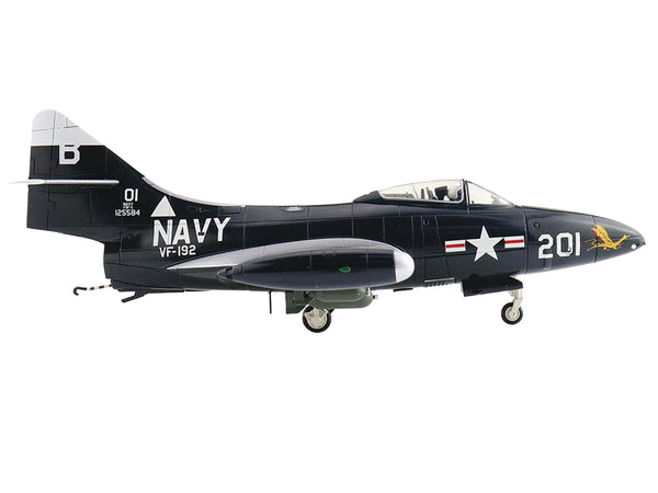 Grumman F9F-5 Panther Aircraft "VF-192 Golden Dragon USS Oriskany" United States Navy "Air Power Series" 1/48 Diecast Model by Hobby Master