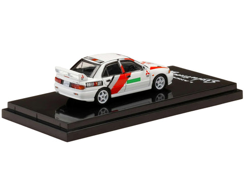 Mitsubishi Lancer RS Evolution III RHD (Right Hand Drive) Scortia White "Groupe A Promotion" 1/64 Diecast Model Car by Hobby Japan