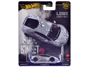 Lamborghini Huracan LB-Works Gray with Graphics "Slide Street 2" Series Diecast Model Car by Hot Wheels