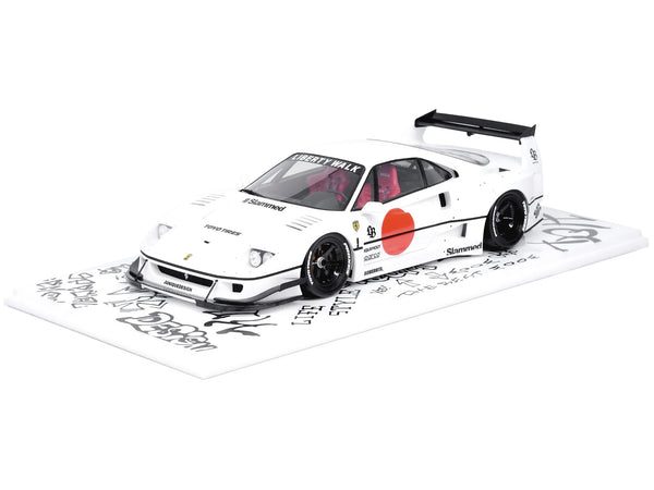 LBWK (Liberty Walk) F40 White with Graphics "Tokyo Auto Salon 2023" 1/18 Model Car by Inno Models