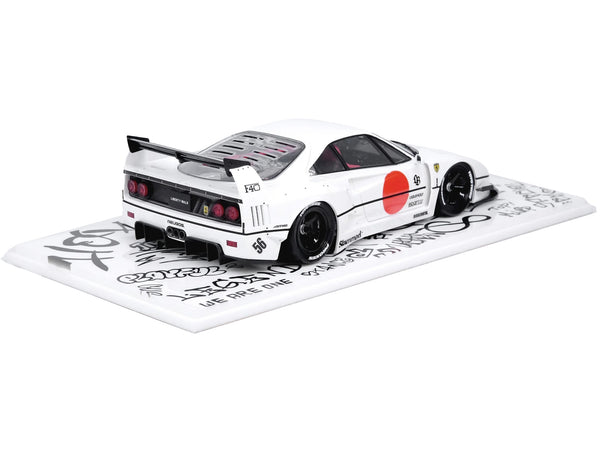 LBWK (Liberty Walk) F40 White with Graphics "Tokyo Auto Salon 2023" 1/18 Model Car by Inno Models