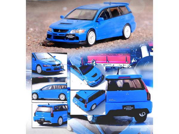 Mitsubishi Lancer Evolution IX Wagon RHD (Right Hand Drive) Blue 1/64 Diecast Model Car by Inno Models