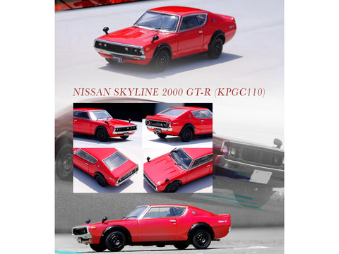 Nissan Skyline 2000 GT-R (KPGC110) RHD (Right Hand Drive) Red 1/64 Diecast Model Car by Inno Models