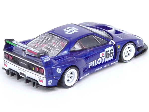 LBWK (Liberty Walk) F40 #56 Blue "Tokyo Auto Salon 2024" 1/64 Diecast Model Car by Inno Models