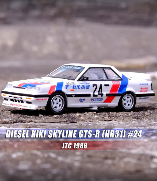 Nissan Skyline GTS-R (HR31) RHD (Right Hand Drive) #24 Motoji Sekine - Tomokazu Sakata "Diesel Kiki" "All-Japan Touring Car Championship" (1988) 1/64 Diecast Model Car by Inno Models