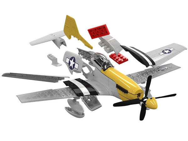 Skill 1 Model Kit P-51D- Mustang Snap Together Painted Plastic Model Airplane Kit by Airfix Quickbuild