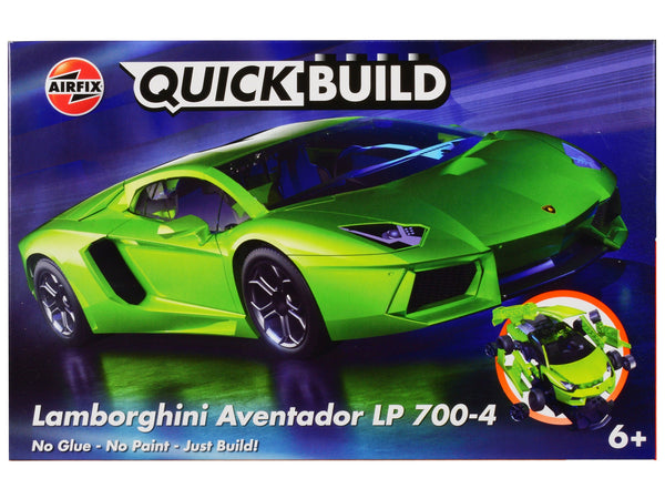 Skill 1 Model Kit Lamborghini Aventador LP 700-4 Green Snap Together Painted Plastic Model Car Kit by Airfix Quickbuild