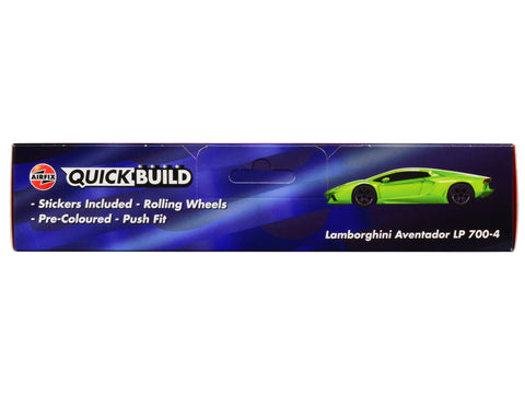 Skill 1 Model Kit Lamborghini Aventador LP 700-4 Green Snap Together Painted Plastic Model Car Kit by Airfix Quickbuild