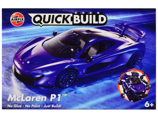 Skill 1 Model Kit McLaren P1 Purple Snap Together Painted Plastic Model Car Kit by Airfix Quickbuild