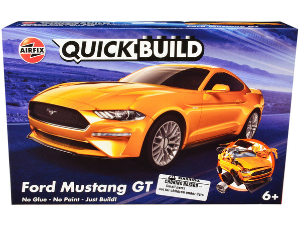 Skill 1 Model Kit Ford Mustang GT Orange Snap Together Model by Airfix Quickbuild